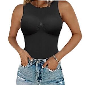 Bodysuit Thong New Womens Size Small Body Shaper Top Crew Neck Athleisure